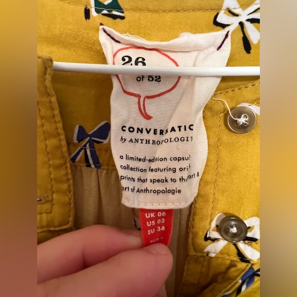 Anthropologie mustard yellow long-sleeve blouse - size 2 - Picture 3 of 5
